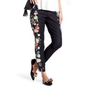 Ted Baker Baynar Kensington Floral Print Ankle Grazer Pants Size TED 0/ US 2